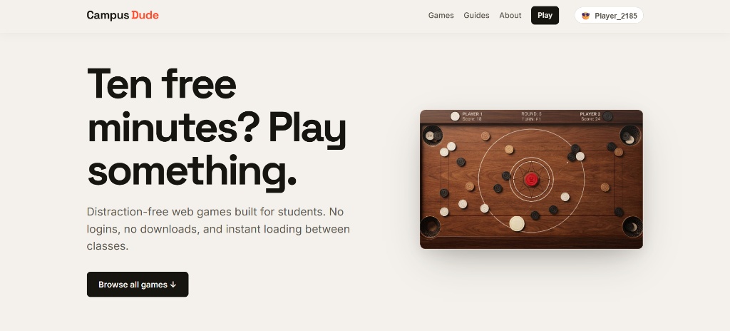Campus Dude — Browser Games Platform